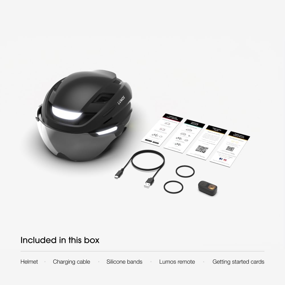 Lumos Ultra E-Bike Smart Helmet | NTA 8776 Certified | Front & Rear LED Lights | Retractable Face Shield | App Controlled | EBike, Scooter, Cycling, Bicycle | Adults, Men Women