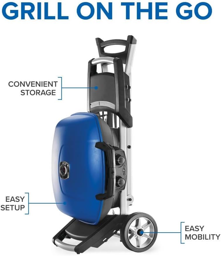 Napoleon TQ285XBL1 Propane Gas Grill, 285 sq. in (Scissor Cart), Blue