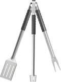 Breeo Grilling Tools Set - Tongs, Spatula, & Fork - Stainless Steel Grilling Accessories - Grill Tools, Griddle & BBQ Accessories for Live-Fire Cooking & Backyard BBQ (Grill Set - Long, 24')