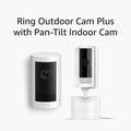Outdoor Cam Plus Battery, White with Ring Pan-Tilt Indoor Cam, White