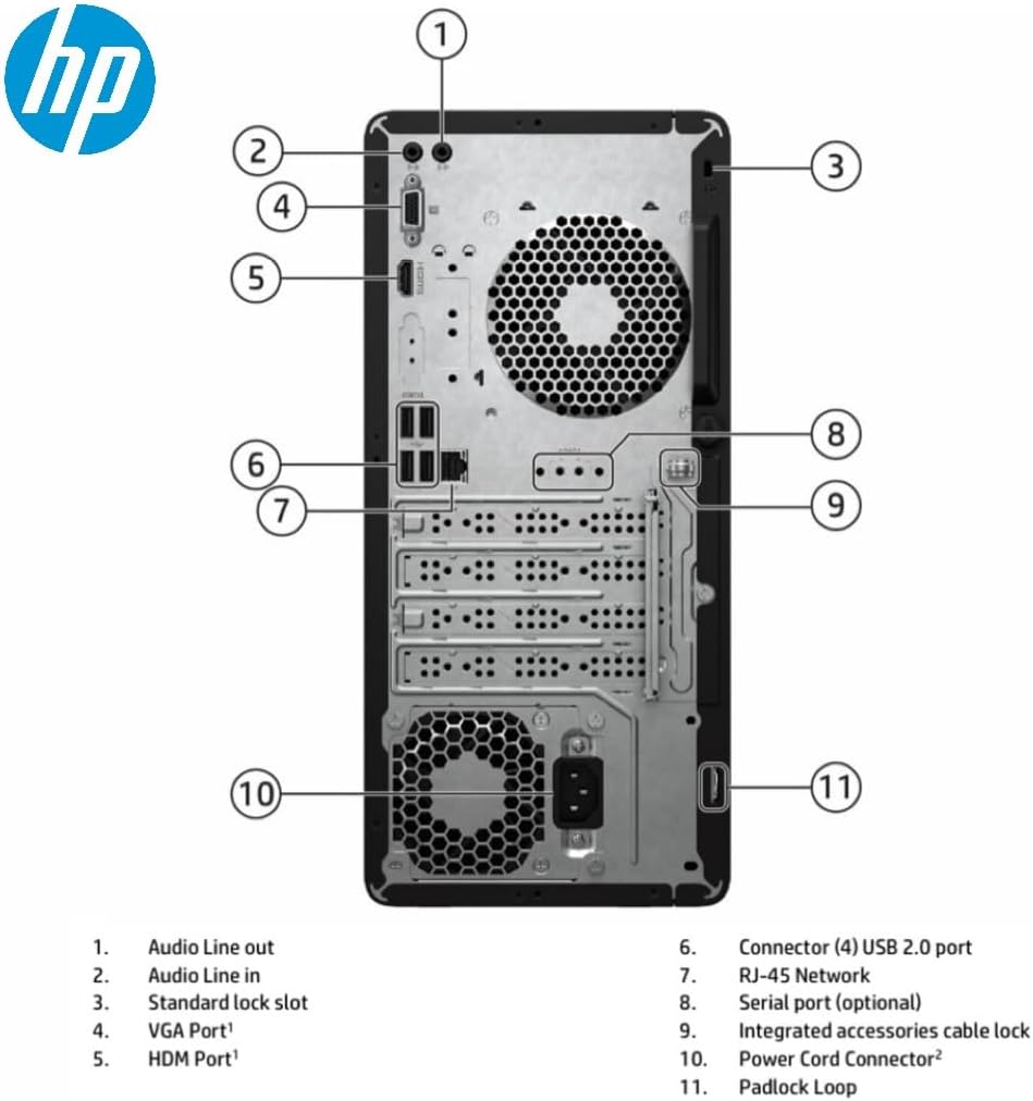 HP 2024 Business Tower Desktop | 12th Gen Intel Processor | HDMI | VGA | DVD-RW | Wi-Fi | 2-Monitor Support | Windows 11 Pro (Intel i3 Processor, 32GB RAM | 1TB SSD + 1TB HDD)