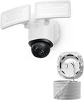 eufy Floodlight Camera E340(with AC Cable),Security Camera Outdoor, 360° PTZ, 24/7 Recording, 2.4G/5G Wi-Fi, 2000 LM, Motion Detection, Built-in Siren, Dual Cam, HB3 Compatible, No Monthly Fee