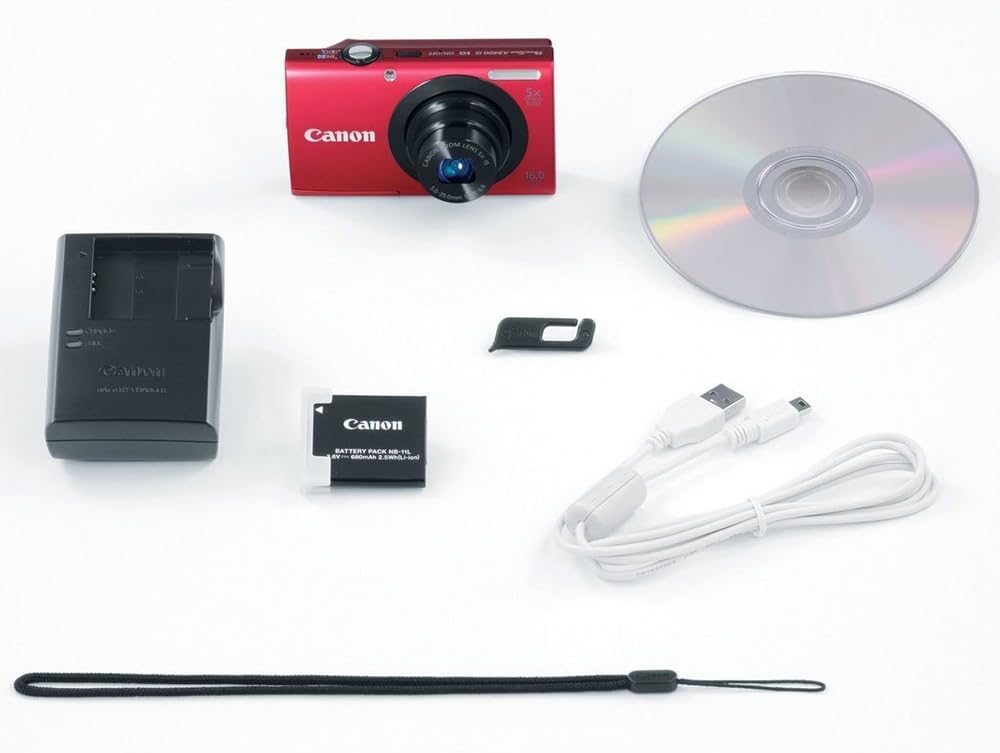 Canon PowerShot A3400 is 16.0 MP Digital Camera with 5X Optical Image Stabilized Zoom 28mm Wide-Angle Lens with 720p HD Video Recording and 3.0-Inch Touch Panel LCD (Red)