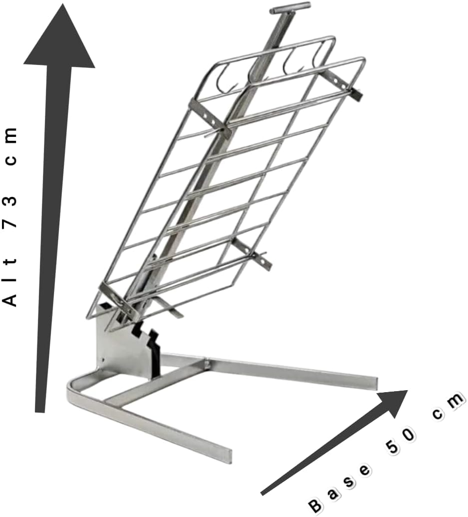 Argentine Asado Cross - Asador Criollo Estaca with Adjustable Base, Asado a la Cruz, BBQ Grill, Robust Design, Argentina grill outdoor, Includes Rotatable Cross, Durable Iron Construction