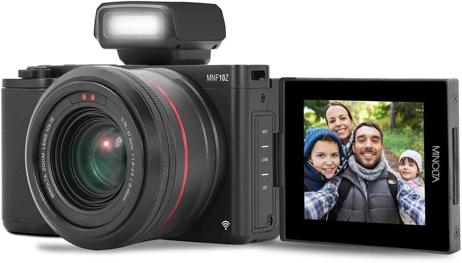 Minolta 72MP Camera w/10x Optical Zoom, Black