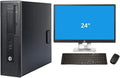 HP Desktop Computer EliteDesk 800 G1 SFF PC,Quad Core i5 Business Desk Top,New 24' LED Monitor,16GB RAM,New 1TB SSD,WiFi,Bluetooth,DVD,Wireless Keyboard Mouse(Renewed)