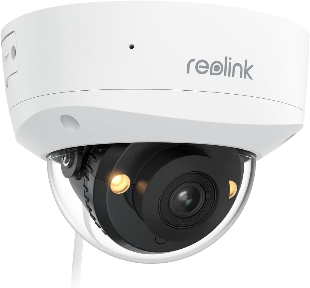 REOLINK 4K/8MP PoE IP Security Camera, Turret Surveillance, Color Night Vision with 3000K Spotlights, IK10 Vandal Proof, Human/Vehicle/Pet Detection, up to 512GB microSD Card, RLC-840A, No PT Support