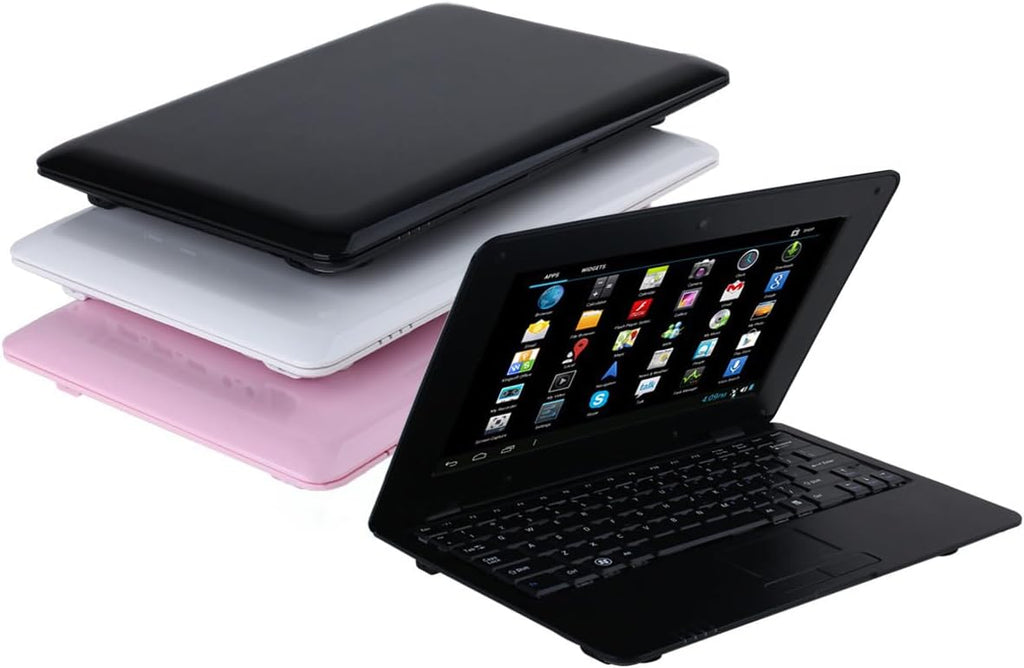 2025 Version 10.1 Inch Portable 8GB Computer Laptop PC Quad Core Android 6.0 Mini Netbook Slim and Lightweight Notebook YouTube Player Flash (Black)