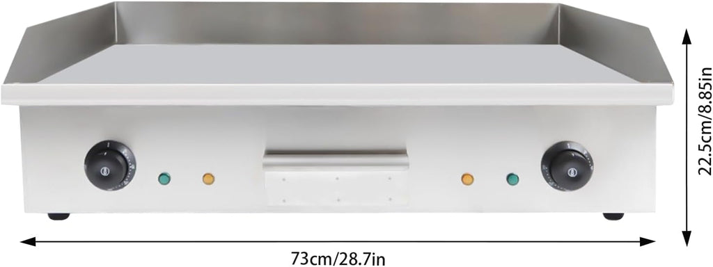 29'Commercial Electric Griddle Electric Countertop Griddle 3000W Restaurant Grill BBQ Flat Top 430 Stainless Steel Long Griddle Electric Nonstick Adjustable Thermostatic Control for Kitchen 110V