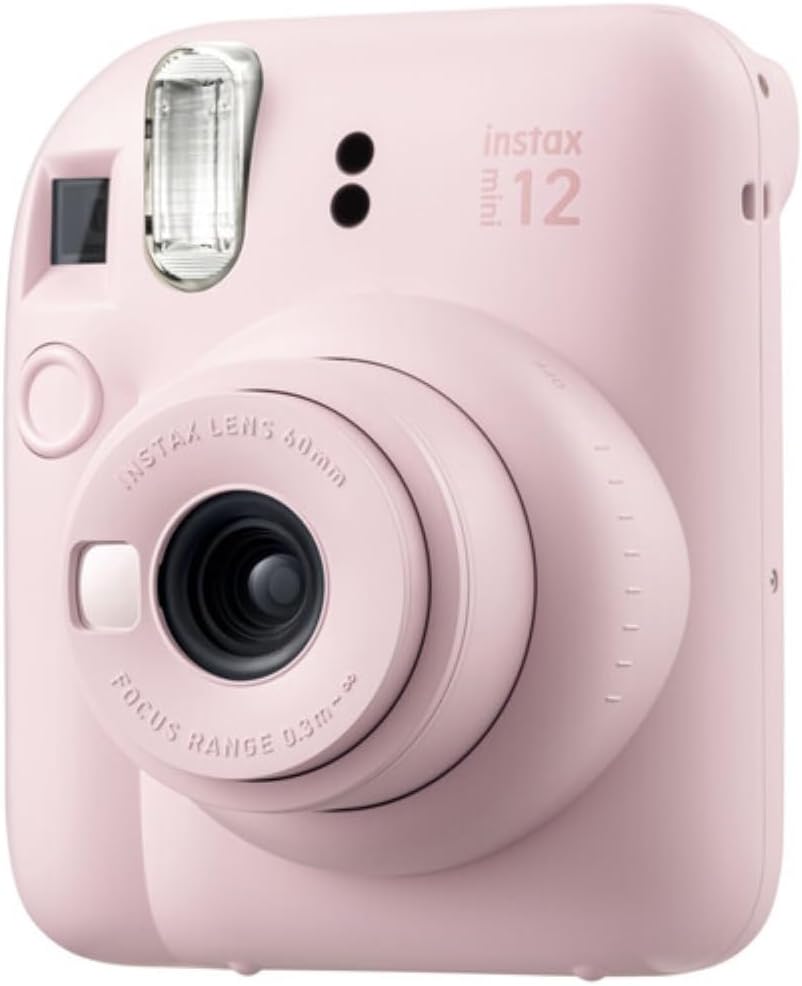 FUJIFILM INSTAX Mini 12 Instant Film Camera | Blossom Pink Bundled with INSTAX Mini Instant Film |40 Exposures + Instax Accessory Bundle + AA Batteries + Cleaning Cloth (10 Items)