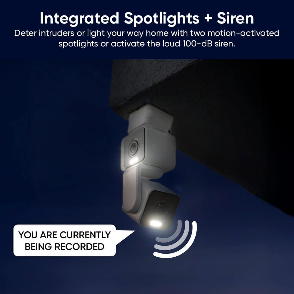WYZE Duo Cam Pan 2 Pack, Indoor/Outdoor IP65 2K 360° Pan/Tilt Smart Home Security Camera with Color Night Vision, Compatible with Alexa & Google Assistant, White