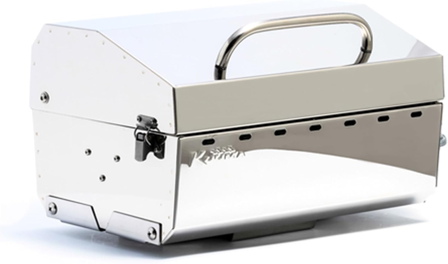 Camco Kuuma Premium Stainless Steel Mountable Gas Grill w/Regulator -Compact Portable Size Perfect for Boats, Tailgating and More - Stow N Go 125' (58140)