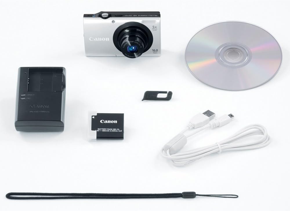 Canon PowerShot A3400 is 16.0 MP Digital Camera with 5X Optical Image Stabilized Zoom 28mm Wide-Angle Lens with 720p HD Video Recording and 3.0-Inch Touch Panel LCD (Silver)