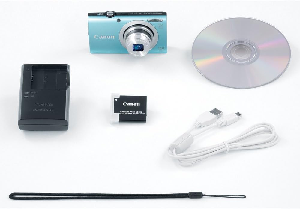 Canon PowerShot A2400 IS 16.0 MP Digital Camera with 5x Optical Image Stabilized Zoom 28mm Wide-Angle Lens with 720p Full HD Video Recording and 2.7-Inch LCD (Blue)