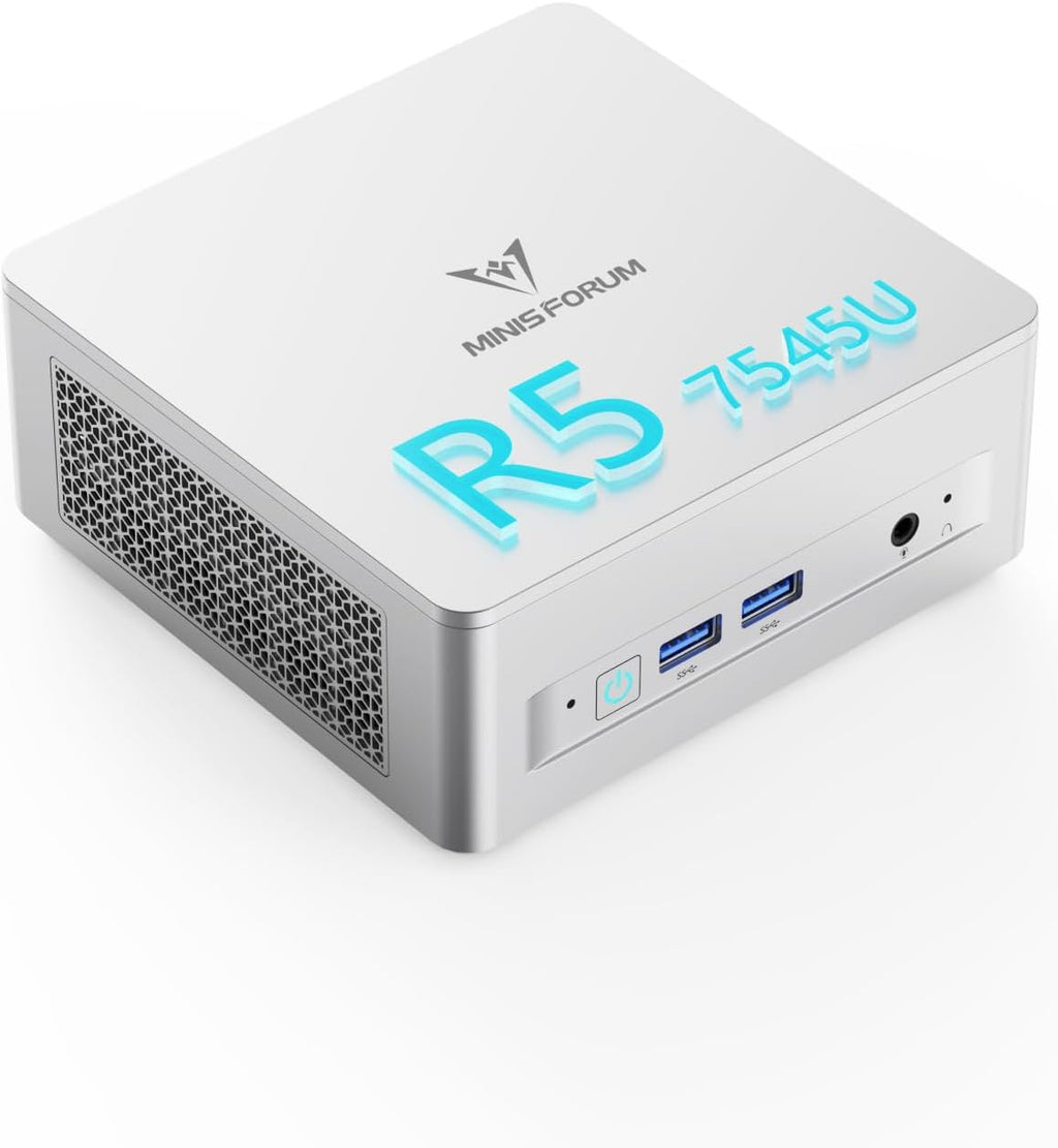 MINISFORUM UM750L Slim Mini PC AMD Ryzen 5 7545U(6C/12T, Up to 4.9GHz), 16GB LPDDR5 RAM 512GB SSD Mini Computer, Triple Display USB4/HDMI/DP, 2.5G LAN, USB3.2, WiFi 6E, BT5.2, Radeon 740M Office Home