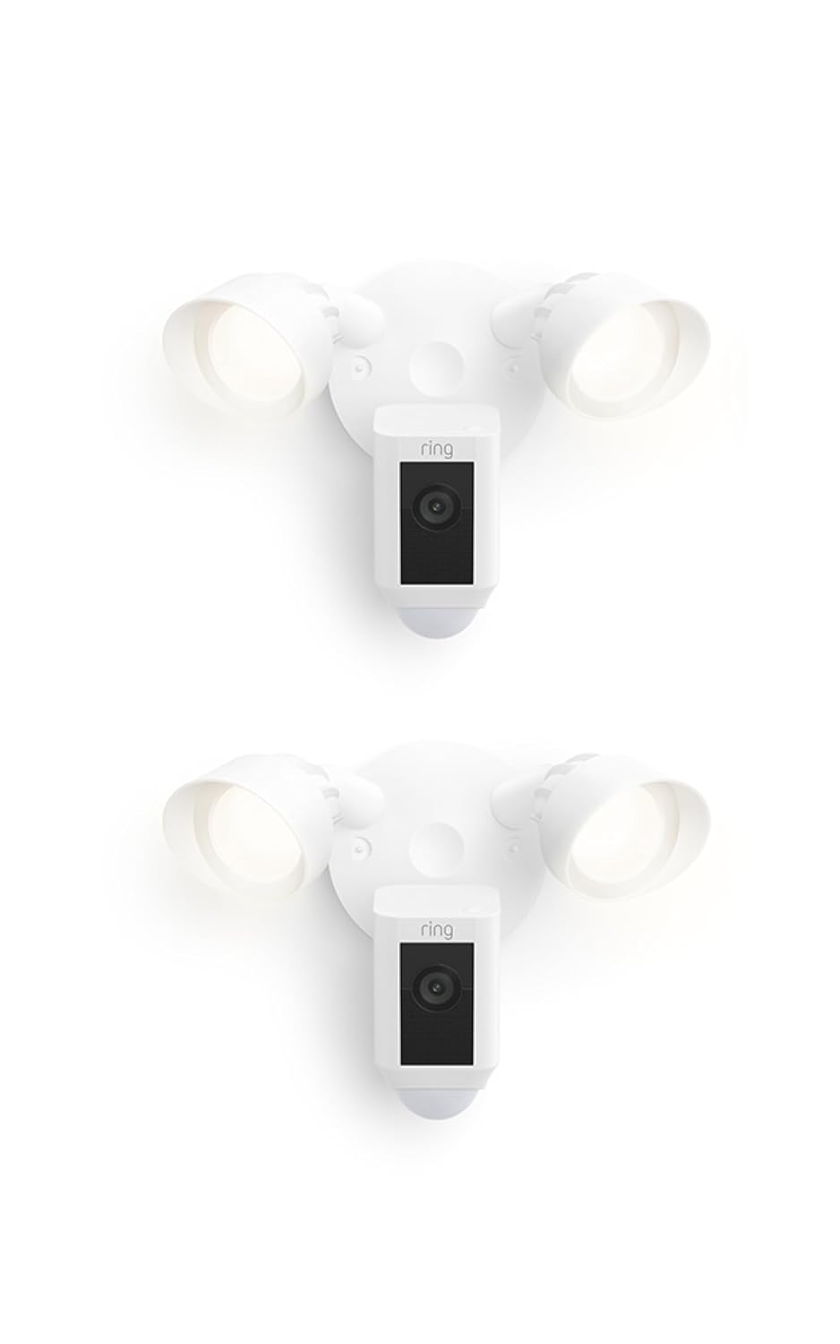 Ring Floodlight Cam Wired Plus (newest model), Outdoor home or business security with motion-activated 1080p HD video and floodlights, 2-pack, White