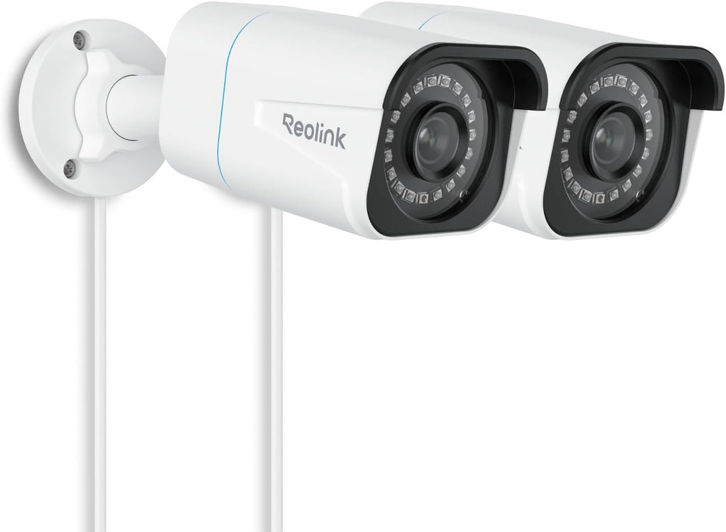 REOLINK 4K/8MP Security Bullet PoE IP Camera,Surveillance Outdoor Indoor,Human/Vehicle/Pet Detection,100ft IR Night Vision,Work with Smart Home,Up to 512GB microSD Card,RLC-810A(Pack of 2)
