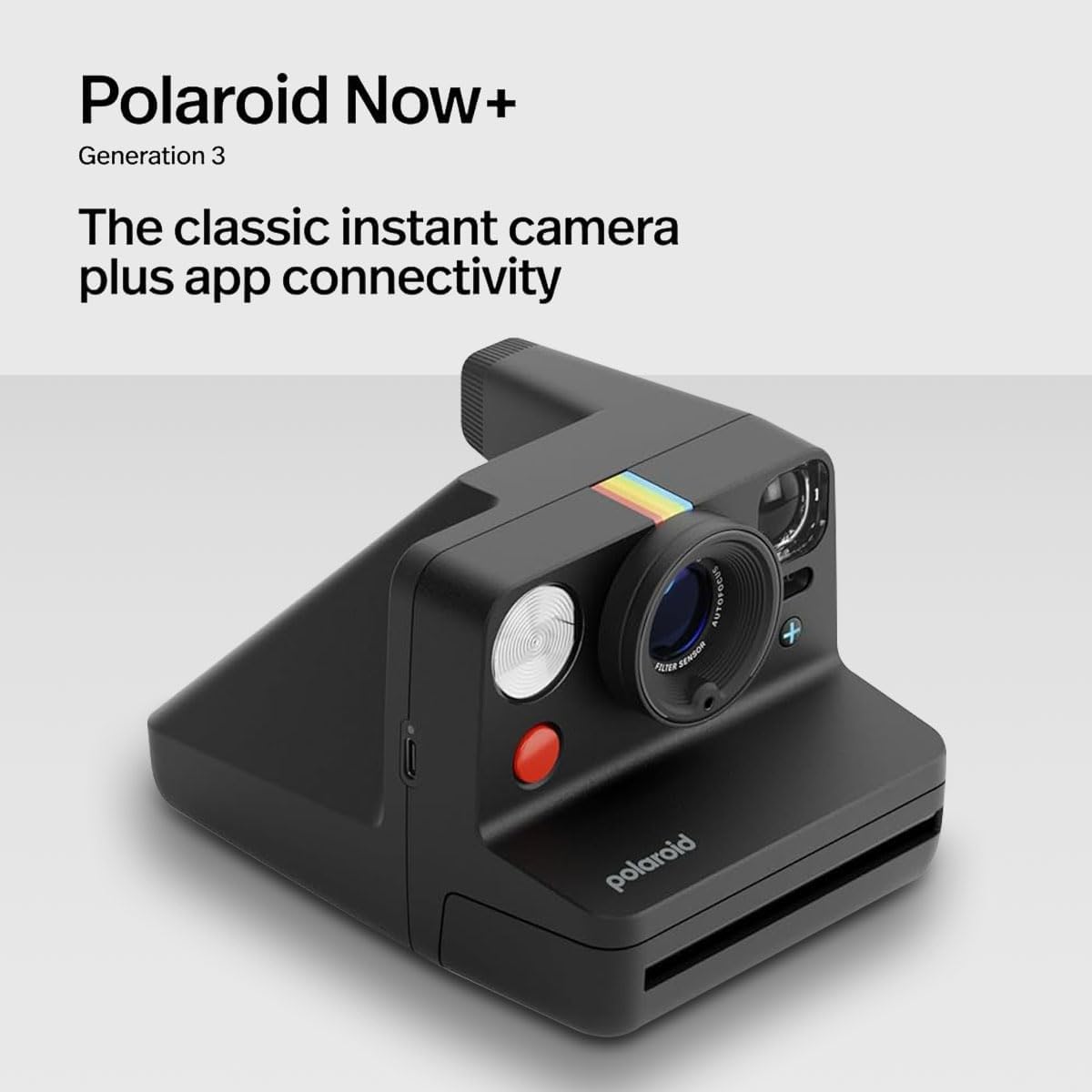 Polaroid Now+ 3rd Generation Bluetooth i-Type Instant Camera with 16 Color Film Photos, Coral | App Controlled with Signature Series Case Bundle