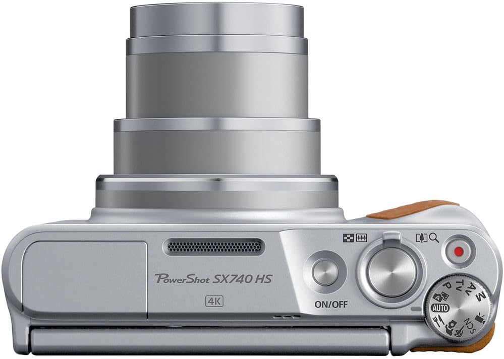 Canon PowerShot SX740 HS Digital Camera (Silver) – 20.3MP, 40x Optical Zoom, 4K UHD Video, Wi-Fi & Bluetooth, Compact Travel Point & Shoot (2956C001) + Bag + 64GB Memory Card