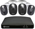 Swann Home/Business Wired DVR, 1080p Full HD Security Camera System, 8 Channels, 4 Cameras Indoor/Outdoor, 1TB HDD Storage, Color Night Vision, Sensor Spotlights, 24/7 Recording