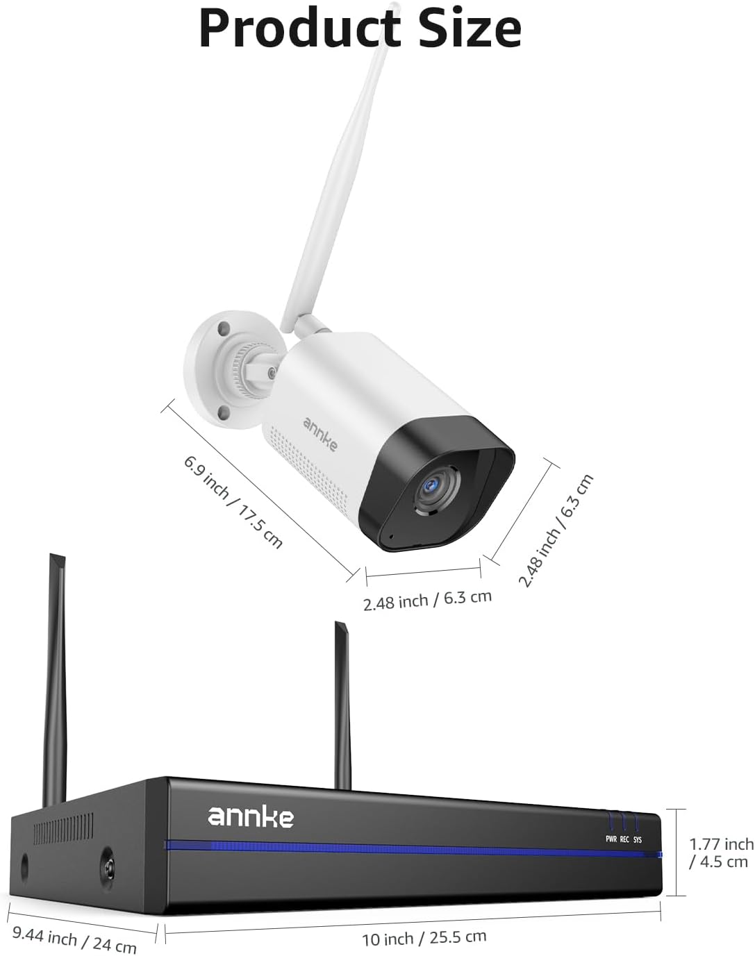 ANNKE Wireless Camera System, 16CH Expandable 4K Security NVR, 4Pcs 3MP Outdoor Cameras(Plug-in Power Required), 2-Way Audio, Dual-Band WiFi, Human Detection, IP66 Waterproof, 24/7 Protection, 1TB HDD