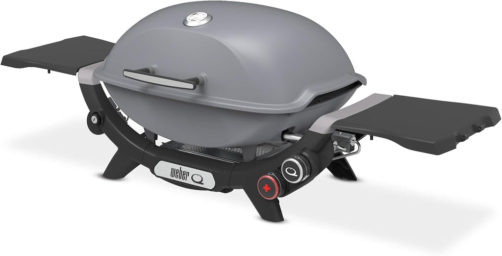 Weber Q 2800N+ Liquid Propane Portable Grill, Smoke Grey – Wide 250°–700°F Temp Range with Plus Burner for Searing, Low‑Temp Roasting & High-Dome Lid for Travel & Camping