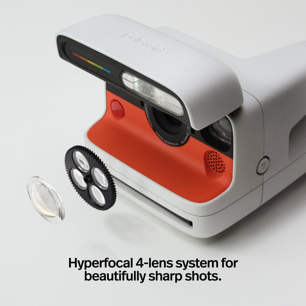 Polaroid Flip Instant Camera + Color Film Bundle (16 Photos Included) - Black (6565) - Hyperfocal 4-Lens System, Sonar autofocus, and Sence Analysis with Bluetooth paired Companion app