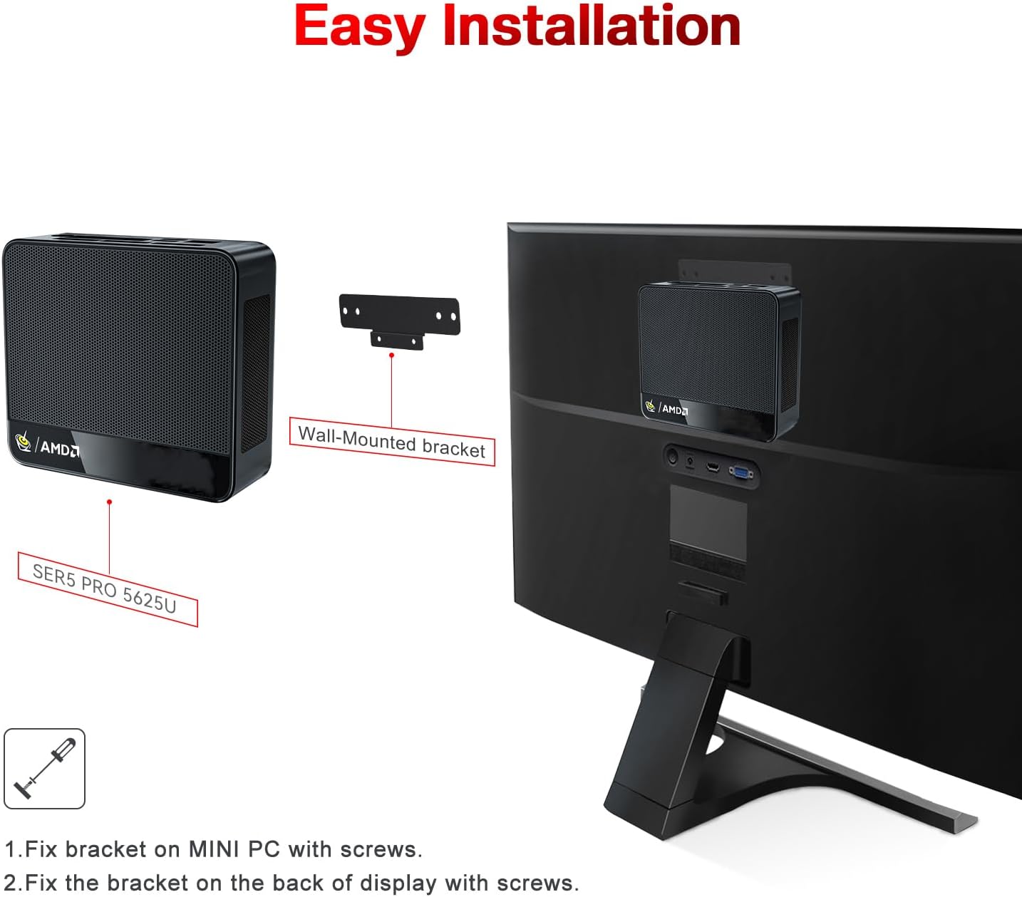 Beelink SER5 Pro Mini PC, AMD Ryzen 5 5625U(up to 4.3GHz) 6C/12T, Mini Computer 16GB DDR4 RAM 480GB NVMe SSD, Mini Desktop Computer 4K@60Hz Dual Display HDMI&DP WiFi6/BT5.2/WOL/HTPC/W-11 Pro