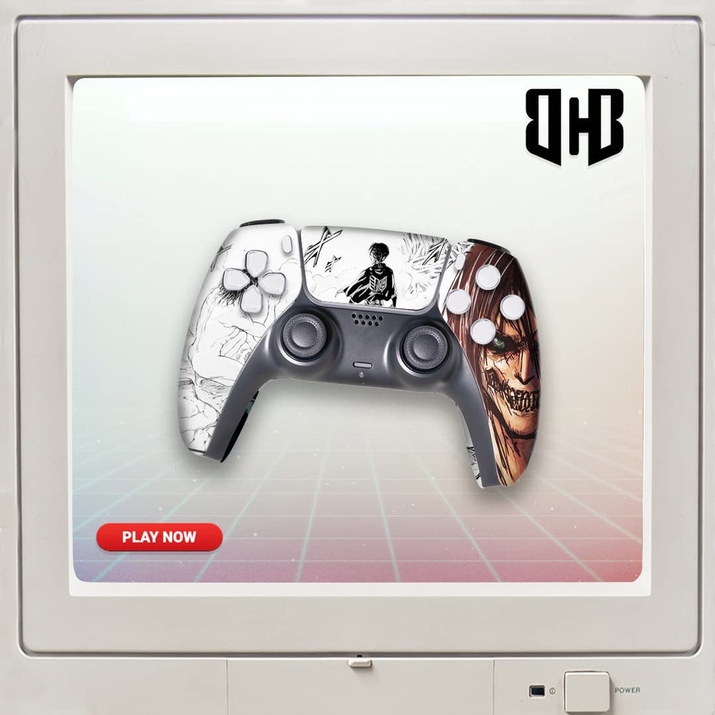 Attackk On Titan Custom PS-5 Controller Wireless compatible with Play-Station 5 Console by BCB Controllers | Proudly Customized in USA with Permanent HYDRO-DIP Printing (NOT JUST A SKIN)