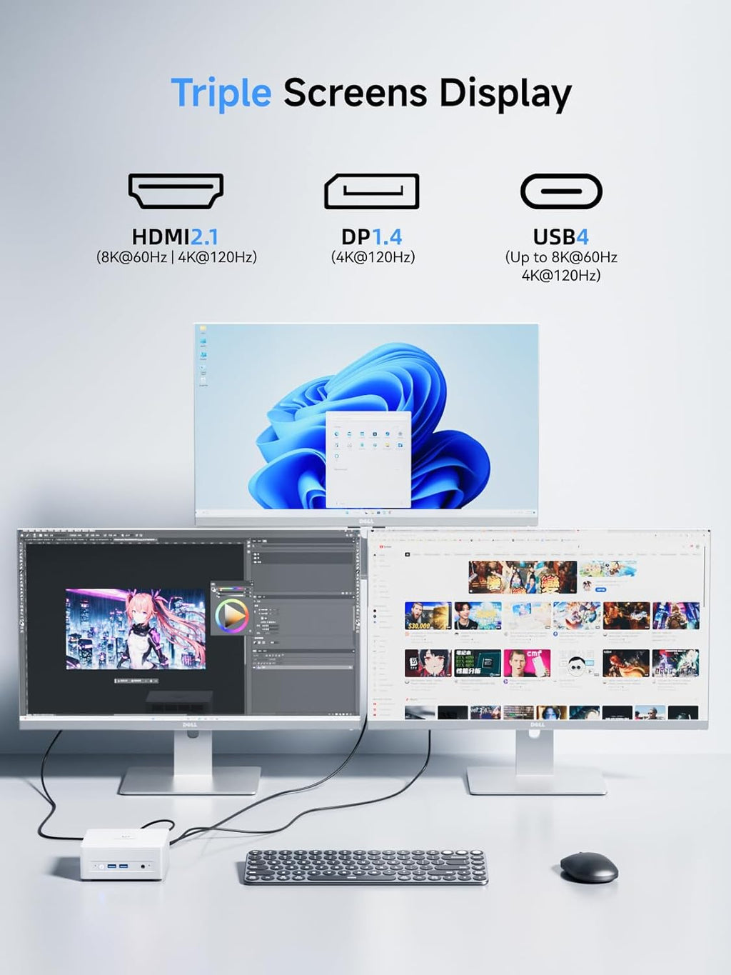 MINISFORUM UM880 Plus Mini PC Barebone AMD Ryzen 7 8845HS(8C/16T, Up to 5.1GHz), Mini Computers Without RAM/SSD/OS, HDMI/DP/USB4 Video Output, OCuLink, 2.5G LAN, 5xUSB Port, Radeon 780M Graphics