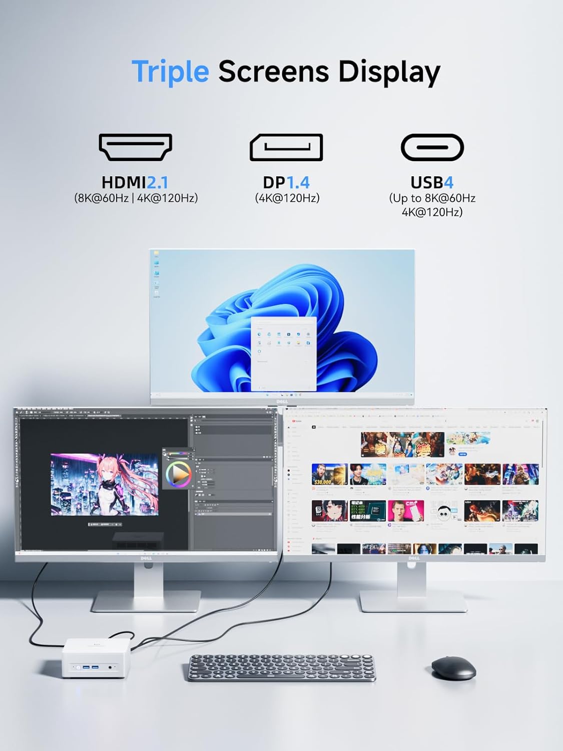 MINISFORUM UM880 Plus Mini PC Barebone AMD Ryzen 7 8845HS(8C/16T, Up to 5.1GHz), Mini Computers Without RAM/SSD/OS, HDMI/DP/USB4 Video Output, OCuLink, 2.5G LAN, 5xUSB Port, Radeon 780M Graphics