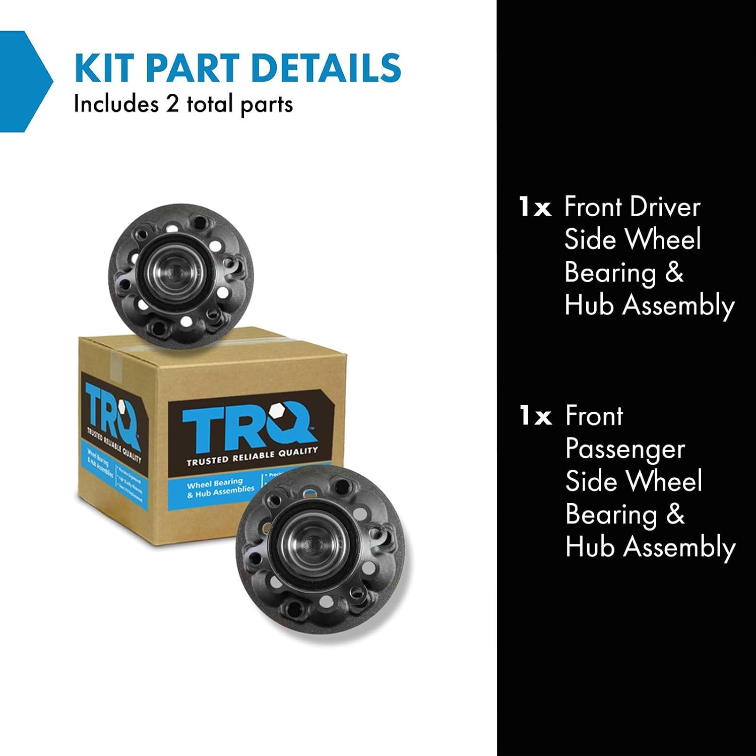 TRQ Front Left and Right Wheel Bearing and Hub Assembly Set 2 Piece Compatible with 2009-2012 Chevrolet Colorado Rear Wheel Drive 2009-2012 GMC Canyon Rear Wheel Drive
