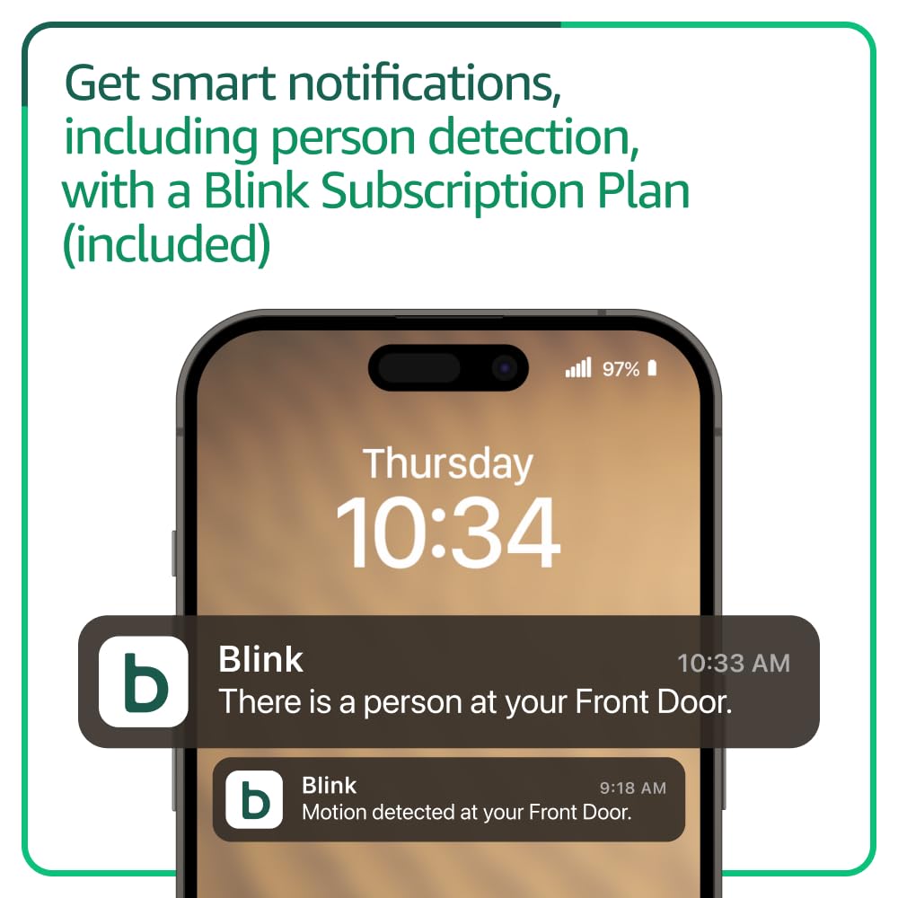 Blink Video Doorbell with 1-Year Subscription – Head-to-toe HD view, two-year battery. Sync Module Core included – System (Black)