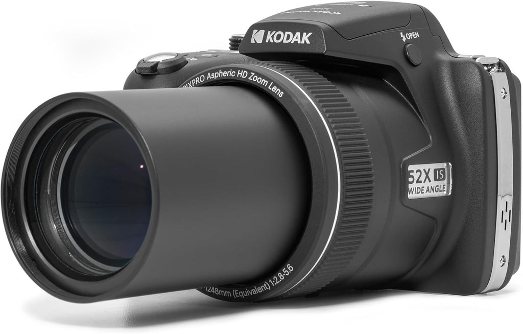 Kodak PIXPRO AZ528 16MP Astro Zoom Digital Camera with 52x Zoom and 3-Inch LCD Display (Black) Bundle with 64GB Memory Card, and Camera Case with Accessories (3 Items)