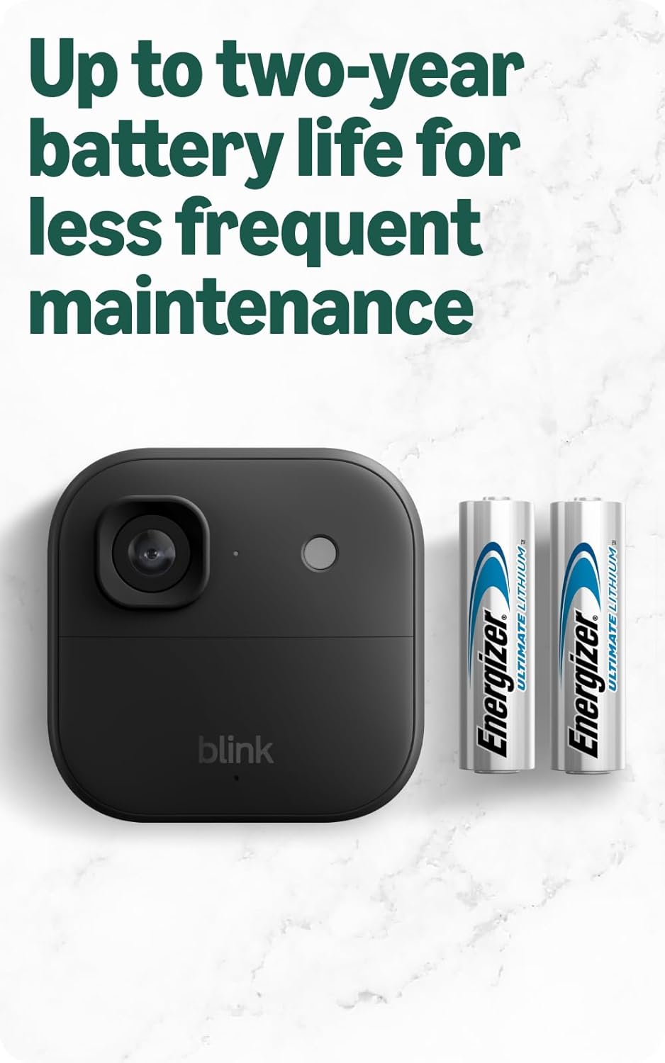 Blink Outdoor 2K+ (newest model) — Wireless smart security camera, 2K video resolution, enhanced audio, two-year battery. Sync Module Core included — 2 camera system (Black)
