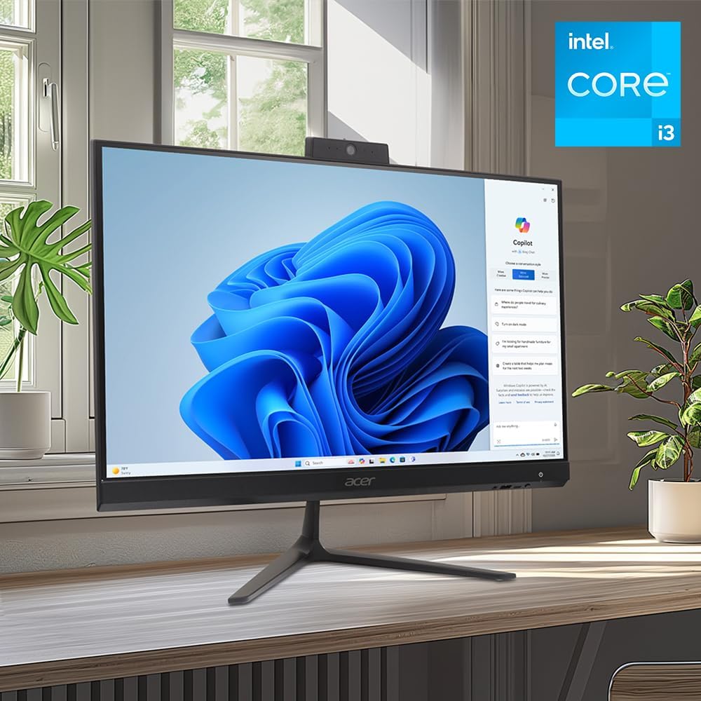 Acer Aspire C24 AIO Desktop | 23.8' Full HD IPS 120Hz Display | Intel Core i3-1305U | Intel UHD Graphics | 8GB DDR4 | 512GB PCIe SSD | Wi-Fi 6 | USB Keyboard & Mouse | C24-2YE13U3UNL-UR11