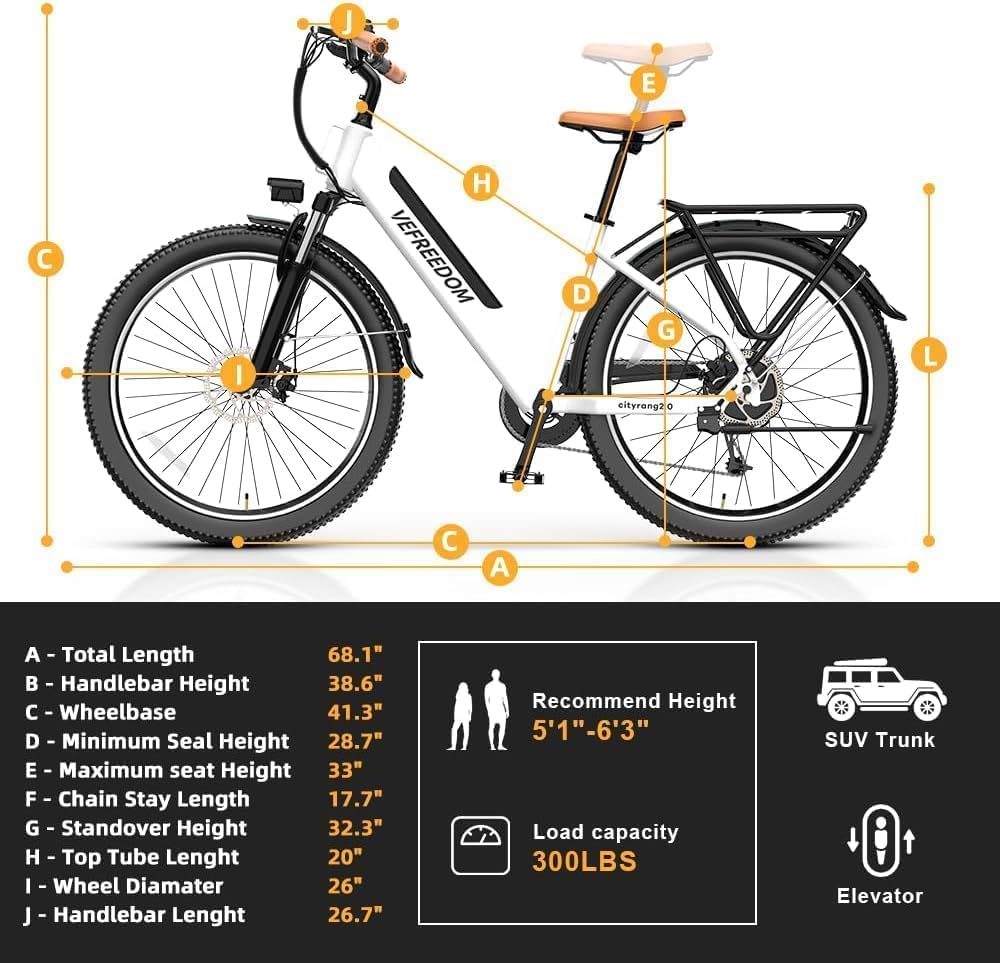 26' Electric Bike for Adults,1000W Motor Peak Ebike Max Long Range 70 Miles & 28 Mph by 48V Removable Battery,Commuter Fast E-Bikes,7-Speed Step Thru Electric Bicycles UL Certified