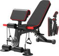 Adjustable Weight Bench,Utility Workout Bench Foldable Incline Decline Benches for Home Gym Full Body Workout,Load 600LBS