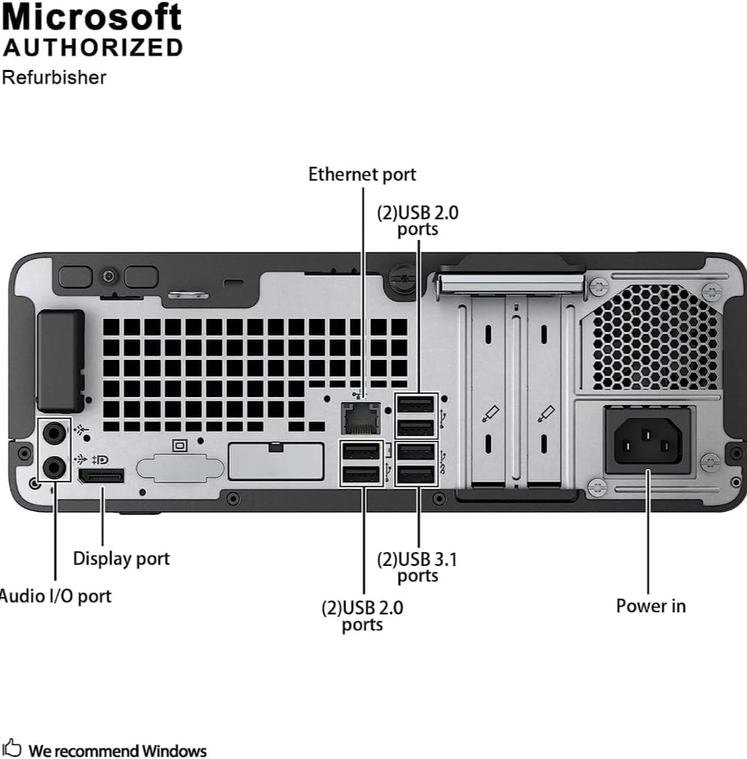 HP ProDesk 400 G5 SFF High Performance Business Desktop Computer, Intel Six Core i5-8500 up to 4.1GHz, 16G DDR4, 256G SSD, WiFi, BT, 4K Support, DP, VGA, Windows 11 (Renewed)