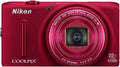 Nikon COOLPIX S9500 Wi-Fi Digital Camera with 22x Zoom and GPS (Red) (OLD MODEL)