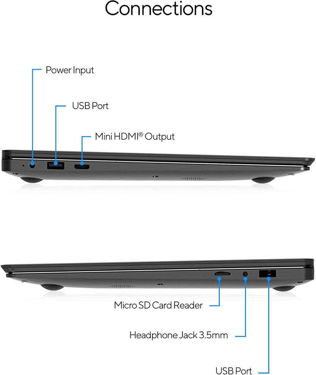 15.6' Full HD Intel 4GB RAM 64GB SSD Laptop with Windows 11 - Black