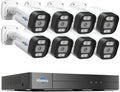 [Human Vehicle Detection] Hiseeu PoE Security Camera System,8PCS 5MP IP Security Camera for Indoor Outdoor,4K PoE NVR 16CH Expandable with 3TB Hard Drive,Person/Vehicle Detect,Audio Video Monitoring