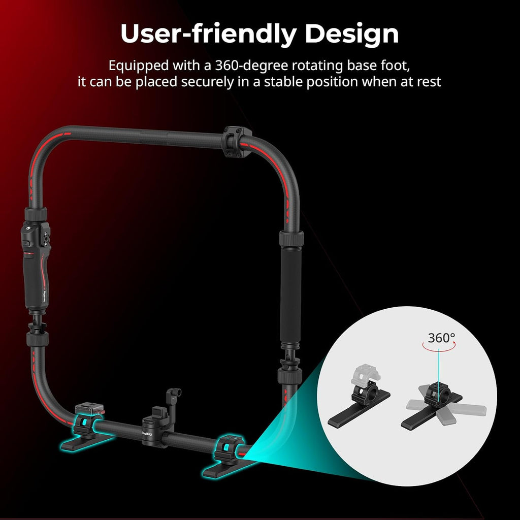 SMALLRIG Stabilizer Handheld Ring Grip for DJI RS 2 / RS 3 Pro/RS 4 / RS 4 Pro/RS 5 Gimbal, Supports Various Controls, Integrated Foldable Design, Max Load 17.6 lb - 4328