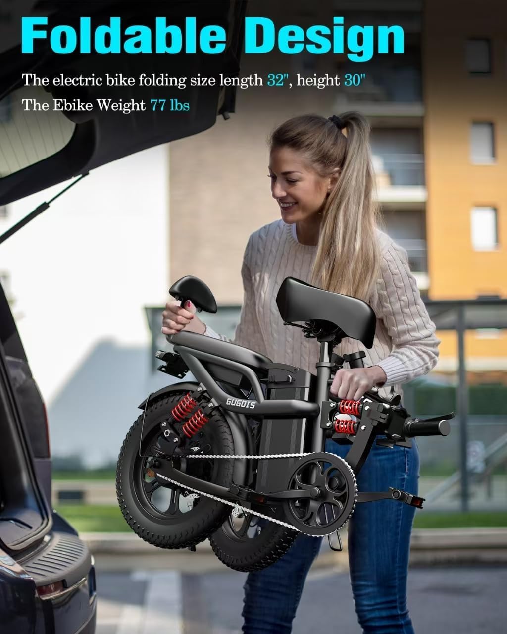 Electric Bike for Adults, 16'/20' Tire E-Bike with 750W/1000W Peak Motor, 48V Removable Battery, Up to 45/60 Miles Range & 28/30MPH, Folding Electric Bike for City and Outdoor Ride