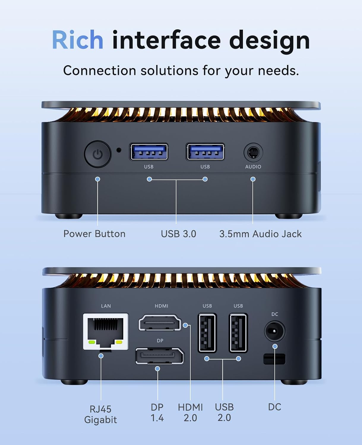 KAMRUI Essenx E1 N97 Mini PC, Dual 4K HDMI, 16GB RAM 256GB SSD, High-Speed Gigabit Ethernet Wi-Fi Bluetooth Ultra Silent