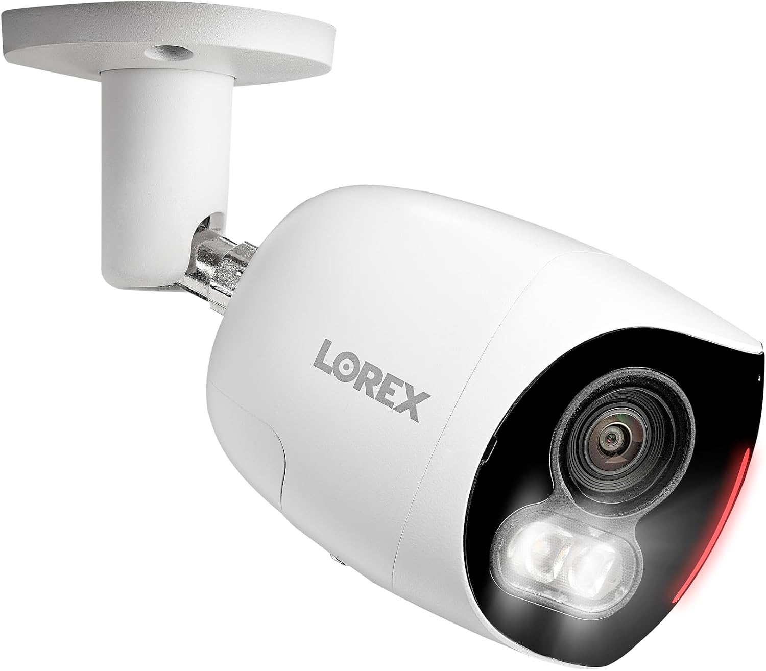Lorex 4K 8MP IP Wired Dual-Lens Add-On Outdoor Security Camera | Smart Security Lighting | Motion Detection | 180° Panoramic View | Auto Framing | Color Night Vision | 2-Way Talk | Requires Recorder