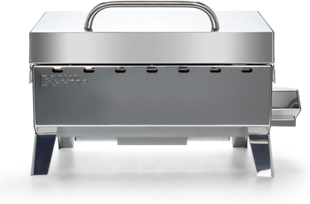 Camco Kuuma Premium Stainless Steel Mountable Gas Grill w/Regulator -Compact Portable Size Perfect for Boats, Tailgating and More - Stow N Go 125' (58140)