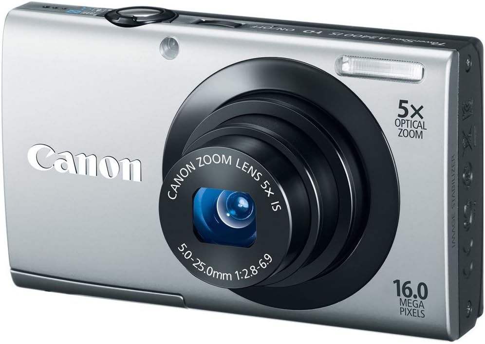 Canon PowerShot A3400 is 16.0 MP Digital Camera with 5X Optical Image Stabilized Zoom 28mm Wide-Angle Lens with 720p HD Video Recording and 3.0-Inch Touch Panel LCD (Silver)