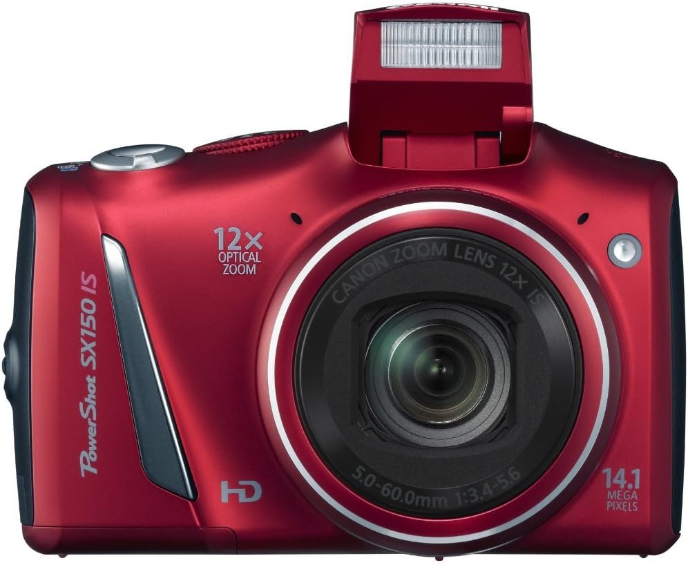 Canon PowerShot SX150 IS 14.1 MP Digital Camera with 12x Wide-Angle Optical Image Stabilized Zoom with 3.0-Inch LCD (Red) (OLD MODEL)