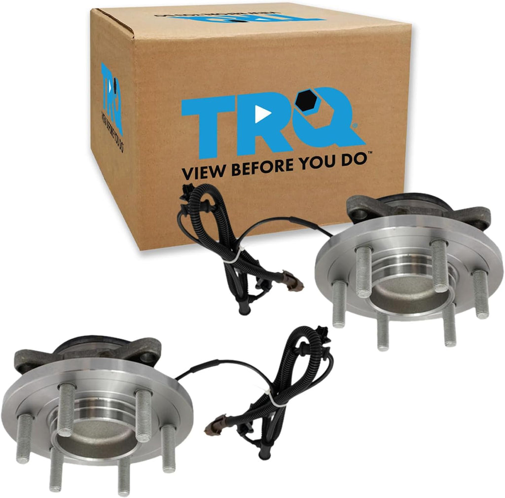 TRQ Front Driver and Passenger Side Wheel Bearing and Hub Assembly Set 2 Piece Compatible with 2015-2017 Ford F-150 RWD